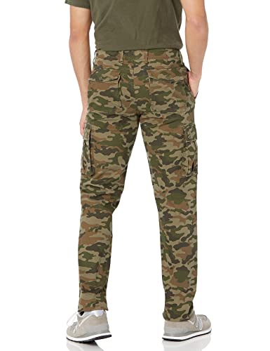 Amazon Essentials Men's Slim-Fit Stretch Cargo Pant (Available in Big & Tall), Green Camo, 30W x 30L