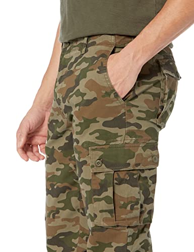 Amazon Essentials Men's Slim-Fit Stretch Cargo Pant (Available in Big & Tall), Green Camo, 30W x 30L