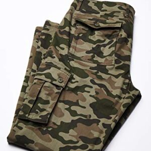 Amazon Essentials Men's Slim-Fit Stretch Cargo Pant (Available in Big & Tall), Green Camo, 30W x 30L