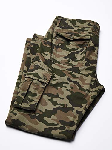 Amazon Essentials Men's Slim-Fit Stretch Cargo Pant (Available in Big & Tall), Green Camo, 30W x 30L