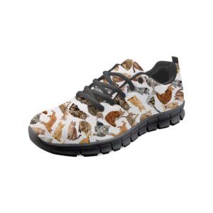 for u designs kitten cat print on women's running shoes casual lightweight athletic sneakers size 37