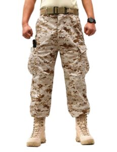 zlslz men's military tactical casual camouflage multi-pocket bdu cargo pants trousers (m, desert camo)