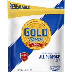 gold medal flour all-purpose, 3 lb resealable bag