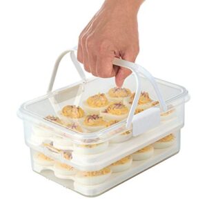 SnapLock by Progressive Collapsible Egg Carrier, One Size, White