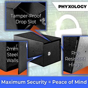 Mountable Cash Drop Box with Tamper-Proof Slot. Great as a Key Depository Or Deposit Safe for Hotels, Apartments Or Retail. Highly Secure Thick Steel and Key Lock! Pre-Drilled for Easy Wall Mounting!