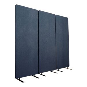 stand up desk store refocus freestanding noise reducing acoustic room wall divider office partition (midnight blue, 72" x 66", zippered 3-pack)