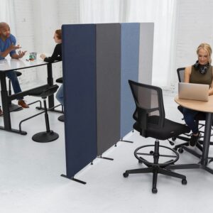 Stand Up Desk Store ReFocus Freestanding Noise Reducing Acoustic Room Wall Divider Office Partition (Midnight Blue, 72" x 66", Zippered 3-Pack)