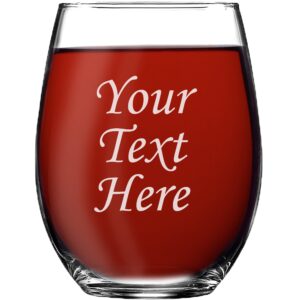 my personal memories, personalized 15oz stemless wine glass - engraved with your custom text