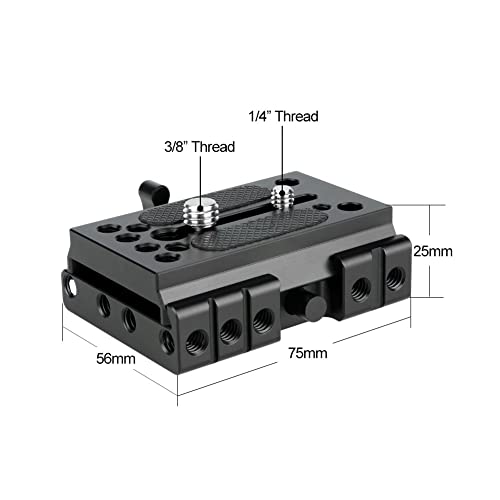 NICEYRIG Quick Release Base Plate Compatible with Manfrotto 577, 501, 504, 701 for DSLR Camera 15mm Rail Support System