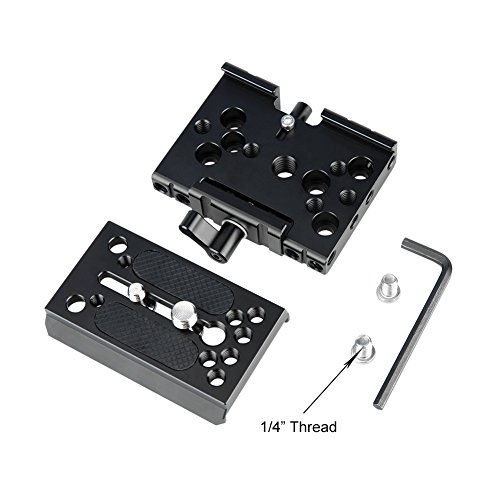 NICEYRIG Quick Release Base Plate Compatible with Manfrotto 577, 501, 504, 701 for DSLR Camera 15mm Rail Support System