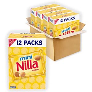 nilla wafers mini cookies, vanilla wafers, 48 total snack packs (4 boxes)