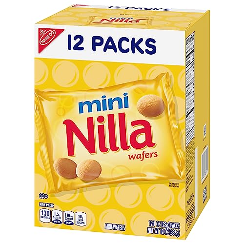 Nilla Wafers Mini Cookies, Vanilla Wafers, 48 Total Snack Packs (4 Boxes)