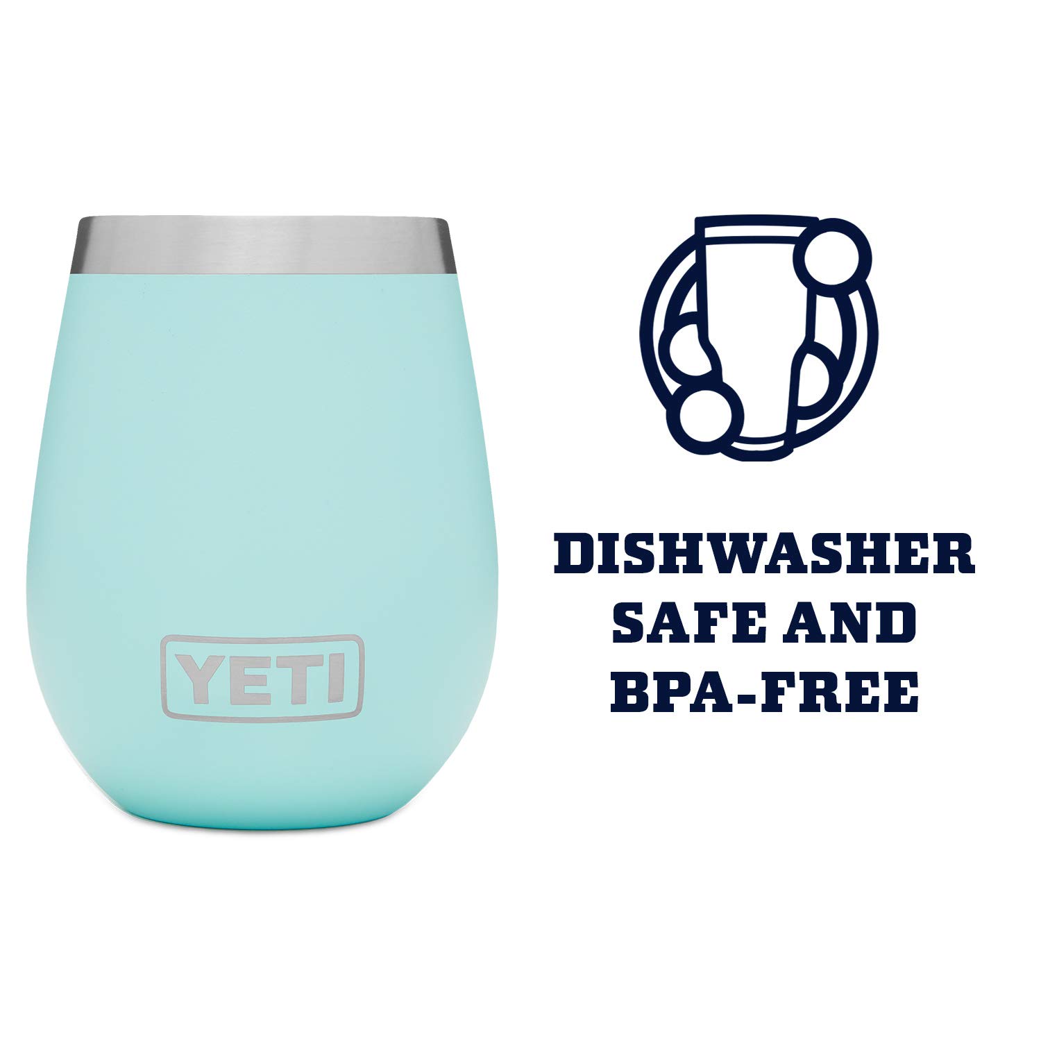 YETI Wine Rambler 10 oz Stainless Steel Vacuum Insulated Tumbler, Seafoam