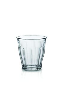 duralex made in france picardie clear tumbler drinking glass set of 6, 8-3/8-ounce