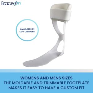 BraceOn AFO – Swedish Deluxe - Drop Foot Stabilizer, Moldable, Trimmable, Lightweight Polyethylene (Men, Right)