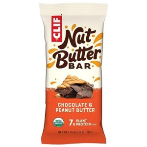 CLIF Nut Butter Bar - Chocolate Peanut Butter - Filled Energy Bars - Non-GMO - USDA Organic - Plant-Based - Low Glycemic - 1.76 oz. (5 Pack)