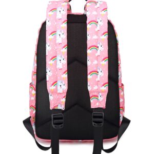 abshoo Cute Lightweight Kids School Bookbags Unicorn Girls Backpacks With Lunch Bag (Unicorn Pink Set)