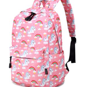 abshoo Cute Lightweight Kids School Bookbags Unicorn Girls Backpacks With Lunch Bag (Unicorn Pink Set)