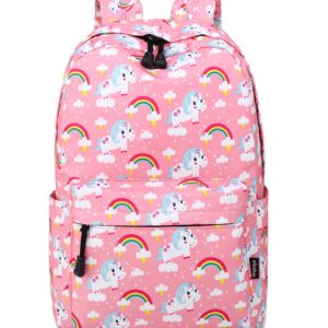 abshoo Cute Lightweight Kids School Bookbags Unicorn Girls Backpacks With Lunch Bag (Unicorn Pink Set)