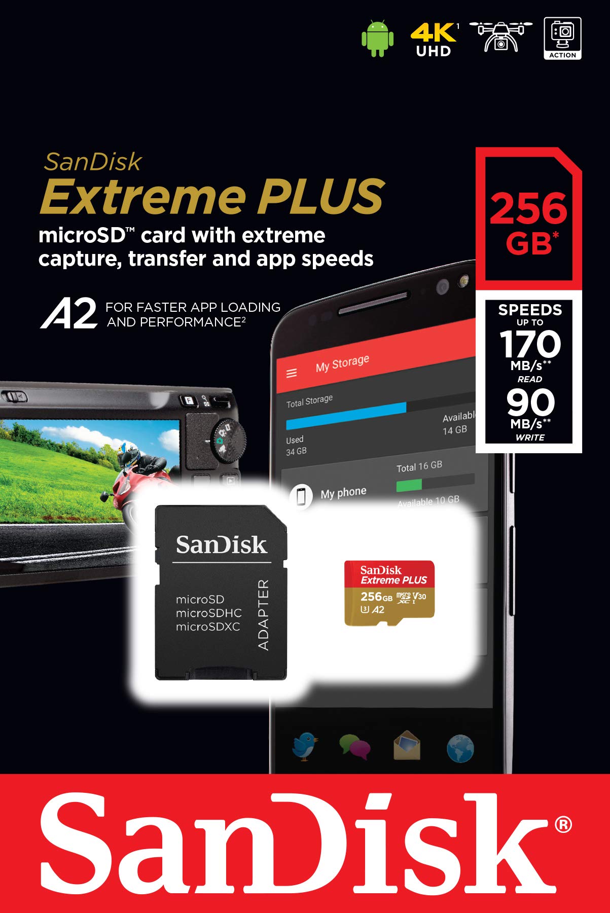 SanDisk microSDXC Extreme Plus 256GB (A2/ V30/ U3/ R170/ W90)