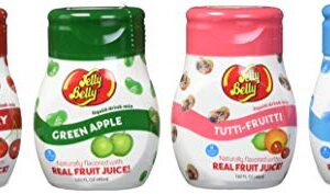 Jelly Belly Drink Mix - Variety Pack 4 Bottles, Naturally Flavored Water Enhancer, Sugar Free, Zero Calorie, Makes 96 Drinks