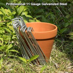 AMAGABELI GARDEN & HOME 6 Inch Garden Stakes Galvanized Landscape Staples 11 Gauge 500 Pack Sod Pins Fence Stakes for Anchoring Weed Barrier Fabric Ground Cover Landscaping Tubing Garden Staples