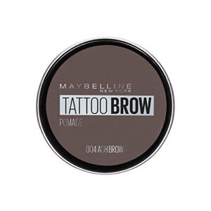 maybelline eyebrow, tattoo brow longlasting eyebrow pomade pot ash brown