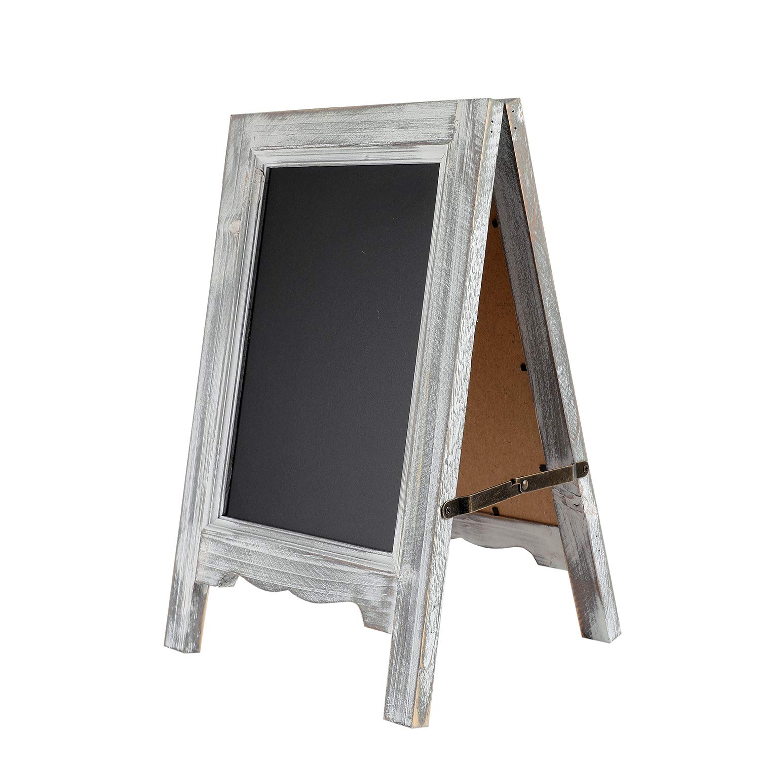 15 inch Mini Tabletop Wooden A-Frame Double-Sided Slate Chalkboard Sign Easel for Business (Gray)