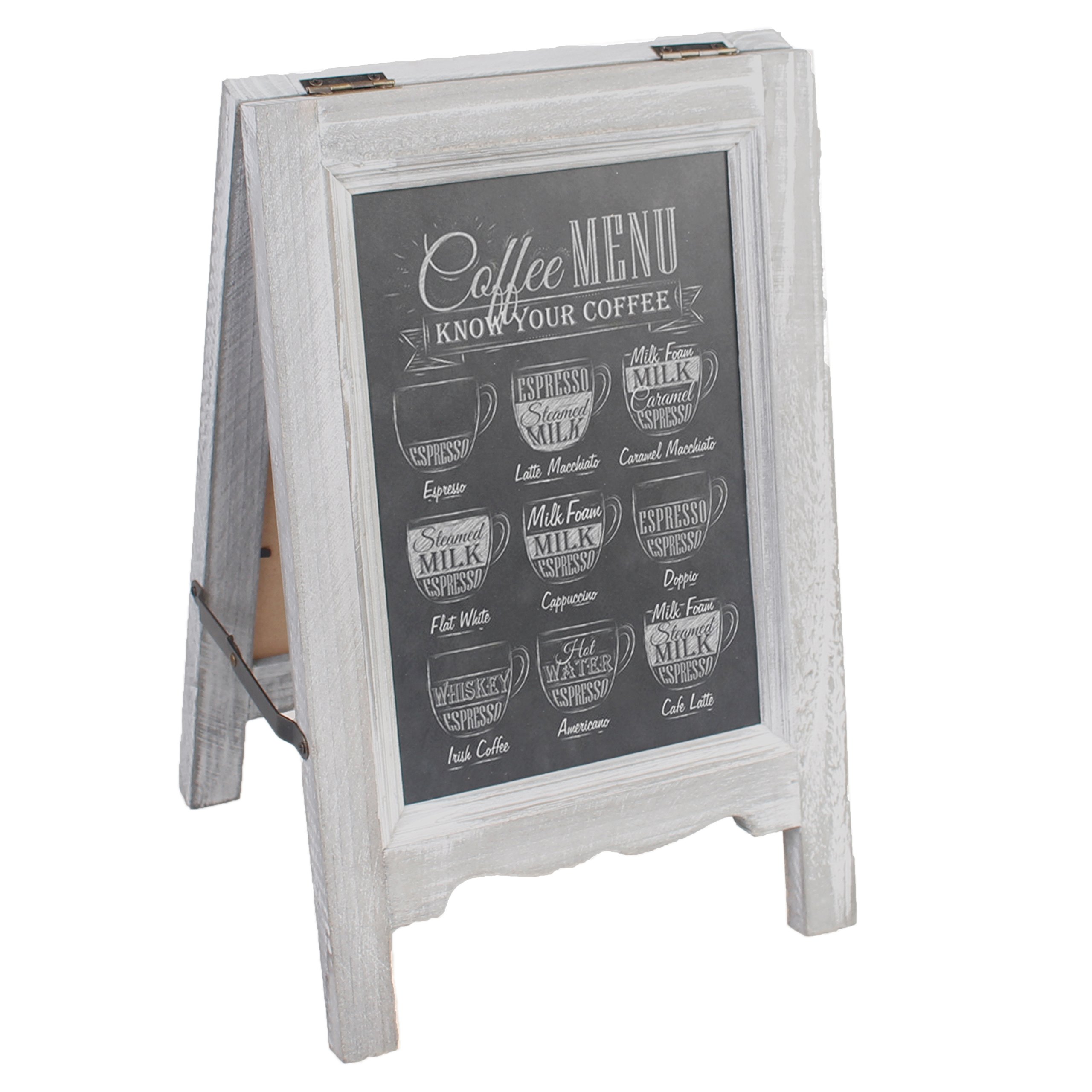 15 inch Mini Tabletop Wooden A-Frame Double-Sided Slate Chalkboard Sign Easel for Business (Gray)