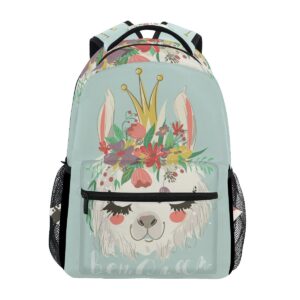 senya cute llama flower fantasy backpack school bag travel daypack