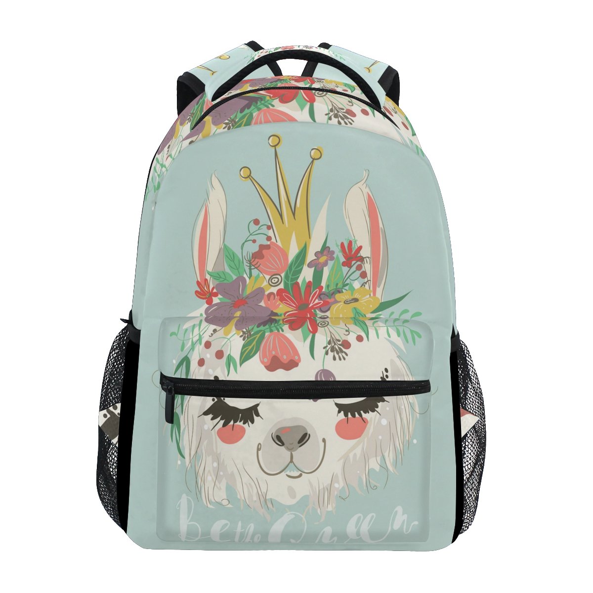 senya Cute Llama Flower Fantasy Backpack School Bag Travel Daypack