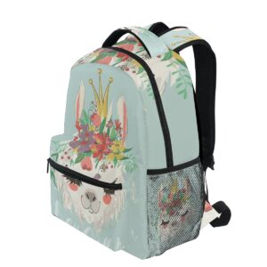 senya Cute Llama Flower Fantasy Backpack School Bag Travel Daypack