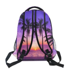 TropicalLife Hawaiian Palm Tree Ocean Theme Backpacks Bookbag Shoulder School Computer Hiking Gym Travel Casual Travel Daypack