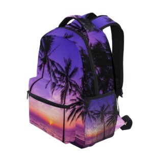 TropicalLife Hawaiian Palm Tree Ocean Theme Backpacks Bookbag Shoulder School Computer Hiking Gym Travel Casual Travel Daypack