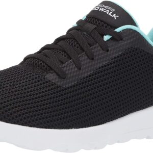 Skechers Women's Go Walk Joy Upturn Sneaker, Black/Aqua, 8