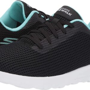 Skechers Women's Go Walk Joy Upturn Sneaker, Black/Aqua, 8