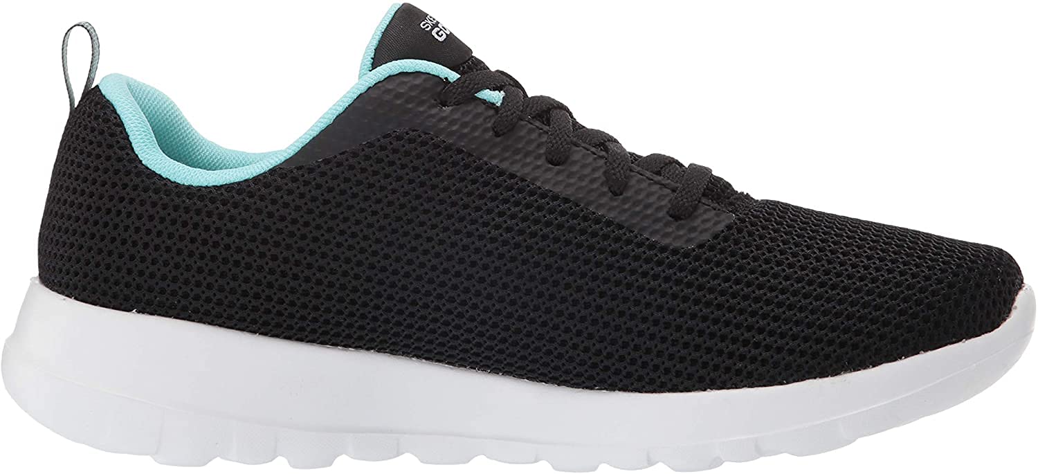 Skechers Women's Go Walk Joy Upturn Sneaker, Black/Aqua, 8