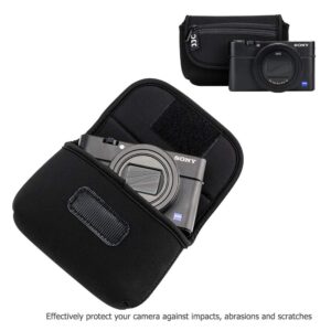 JJC Neoprene Compact Digital Camera Case Travel Pouch for Sony ZV-1 RX100 VII VA VI V IV III II DSC W800 W830 WX500 HX99 HX90V HX80 for Canon G7X III II G9X II SX740 SX730 SX620 SX610 ELPH 360 190 180