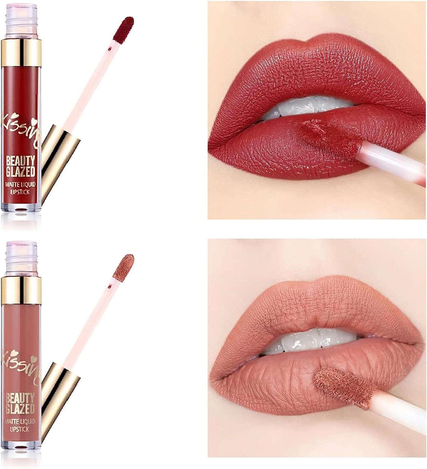 MYUANGO Set of 6 Matte Liquid Lipsticks -Vegan, Long Lasting, Waterproof, Non-Stick Finish for Women and Girl