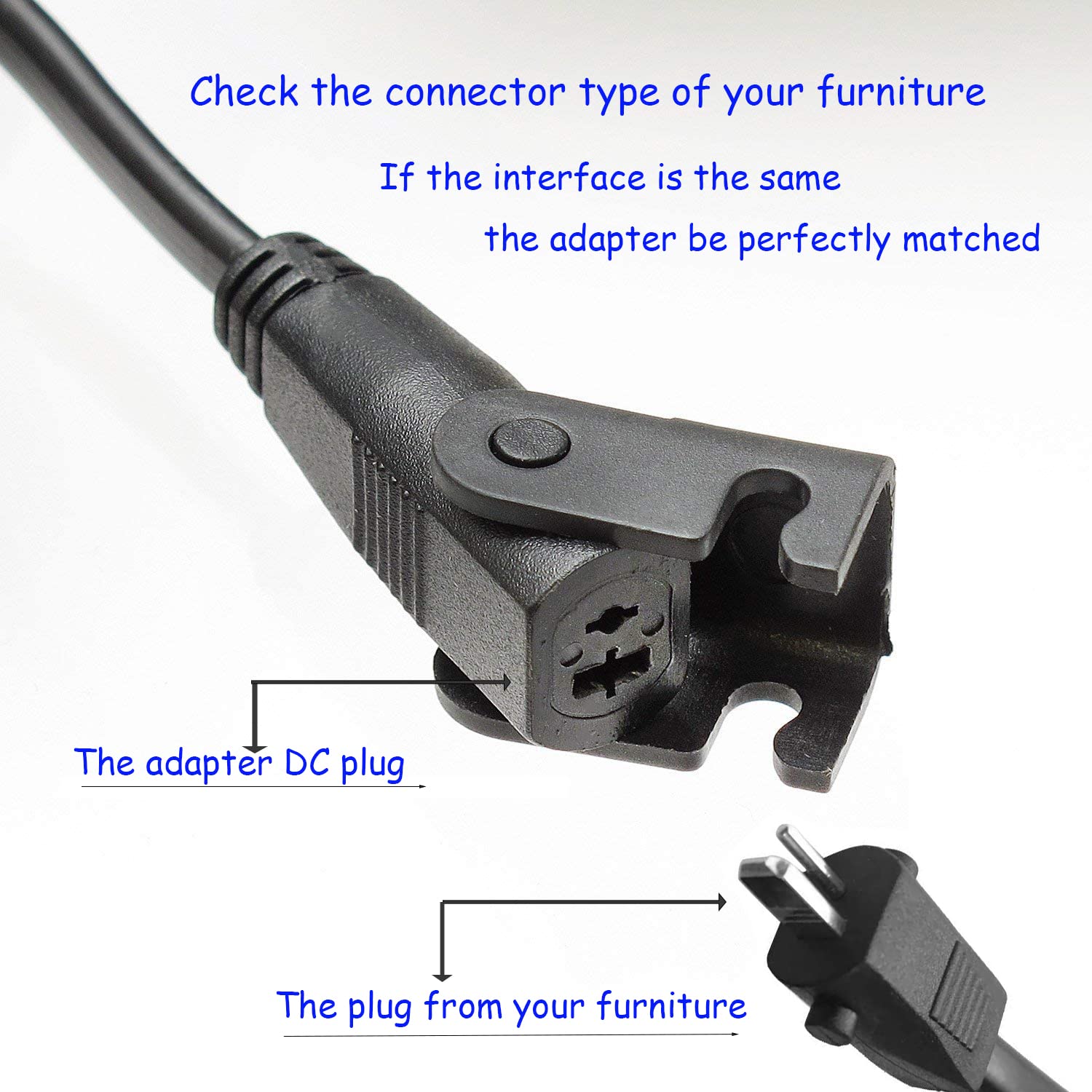 YHWSHINE Recliner or Lift Chair 29V2A AC/DC Power Supply Replacement Transformer with 2M Motor Cable and 1.2M AC Cable for OKIN OR LIMOSS Motor