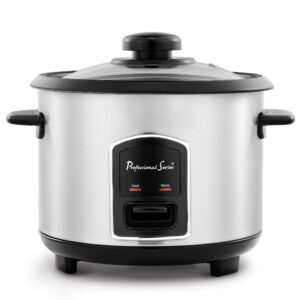 professional series 6-cup rice cooker with glass lid stainless steel