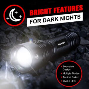 GearLight S2000 LED Flashlight High Lumens - Super Bright, Powerful, Mid-Size Tactical Flashlight for Outdoor Activity & Emergency Use