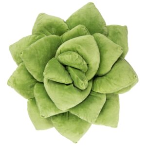 green philosophy co. plush leaf pillow - 3d accent succulent leaf throw pillow for couch sofa living room home decor for plant lovers, garden lovers, green thumb family & friends