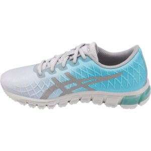 asics women's gel-quantum 180 4 running shoes, 9.5m, ice mint/stone grey