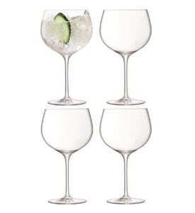 lsa international balloon gin and tonic glasses 23 oz, set of 4, luxury elegant modern cocktail drinking glassware