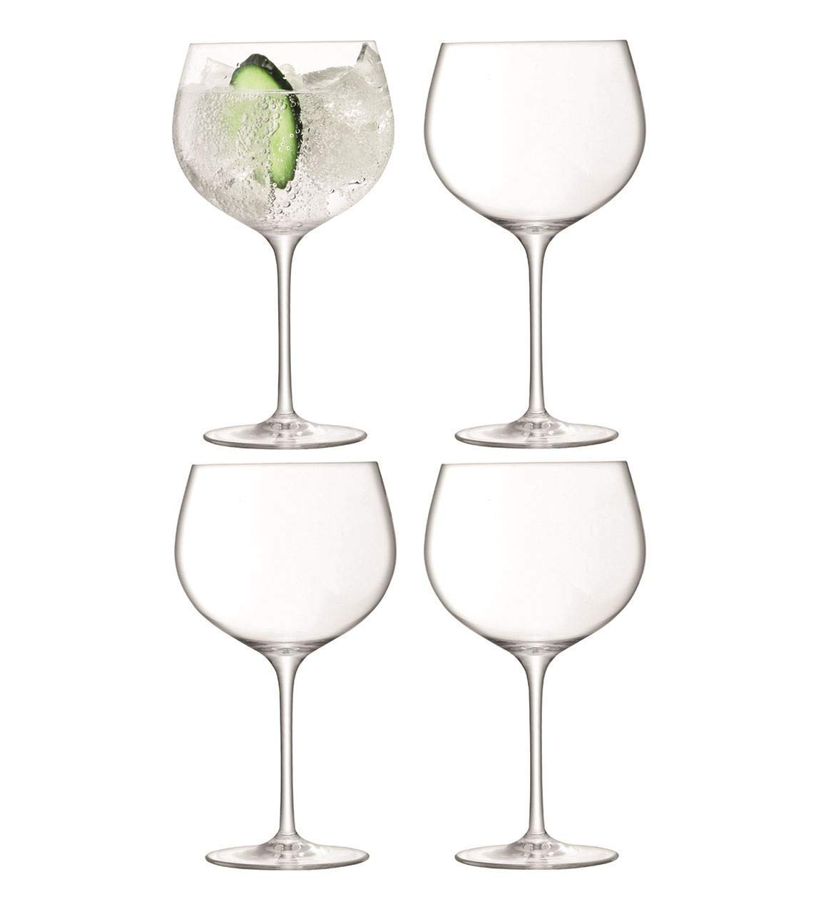 LSA International Balloon Gin and Tonic Glasses 23 oz, Set of 4, Luxury Elegant Modern Cocktail Drinking Glassware