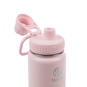 Takeya Actives 24 oz Vacuum Insulated Stainless Steel Water Bottle with Spout Lid, Premium Quality, Blush