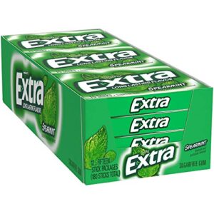 extra spearmint sugar-free gum, 12 piece pack, 15 count