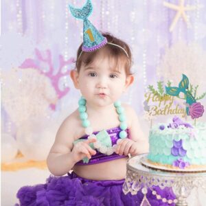 Glitter Mermaid Cake Topper Happy Birthday Cake Picks Decoration for Baby Shower Party Supplies By ZiYan