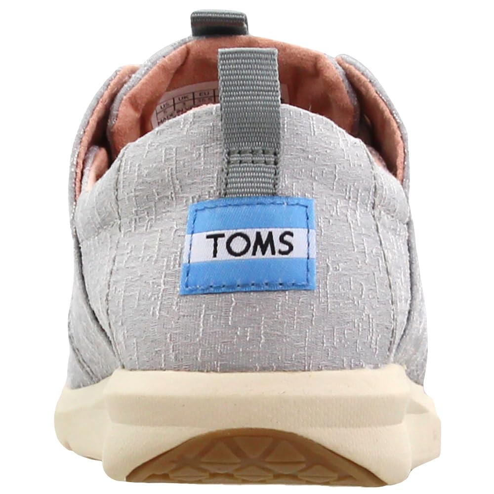 TOMS Womens Del Rey Lace Up Sneakers Shoes Casual - Grey - Size 5.5 B